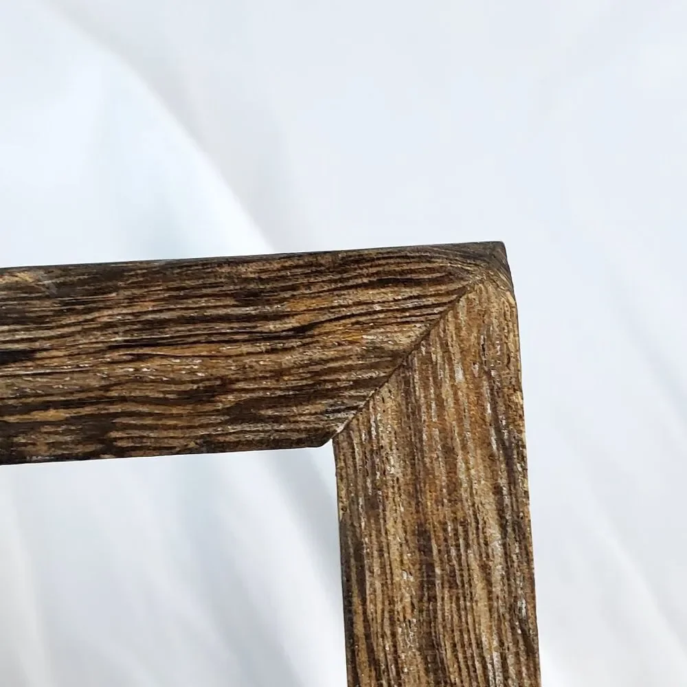 🔺️NWT The Container Store Brown Rustic Wood Square Display Shelf